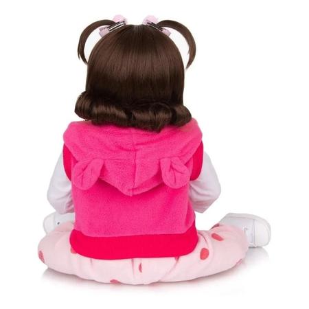 Bebê Reborn Girafinha Boneca Realista Brastoy Silicone Completa