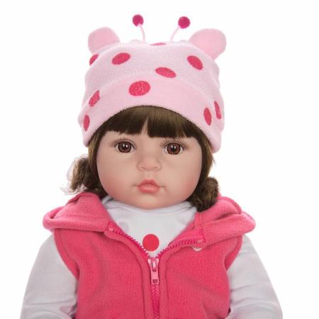 Bebe Reborn Girafinha Menina 100% Silicone 48cm - Cegonha Reborn