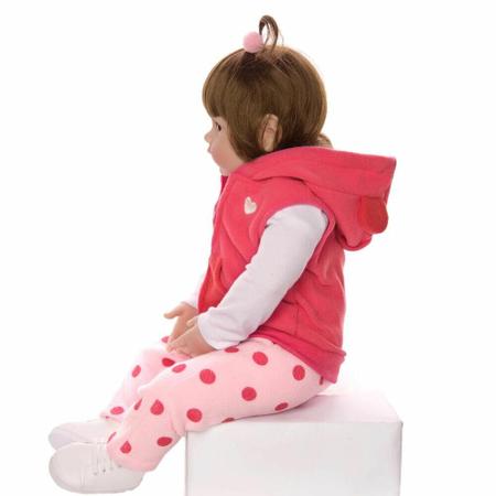 Bebe Reborn Girafinha Menina 100% Silicone 48cm - Cegonha Reborn