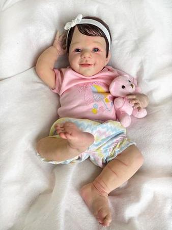 Bebe Reborn Menina Carmela Silicone Cabelo Fio A Fio - ANA DOLLS