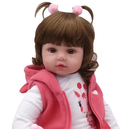 Bebe Reborn Menina Girafinha Valentina 45 cm - Corpo 100% Vinil