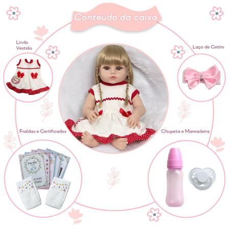 Bebe Reborn Realista Menina Loira Fofinha Enxoval Completo - Chic