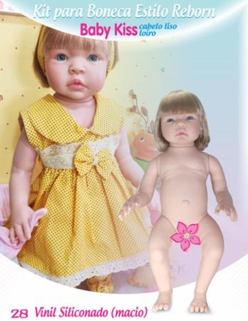 Boneca Bebê Tipo Reborn Realista Loira - Kit Acessórios - Sid Nyl