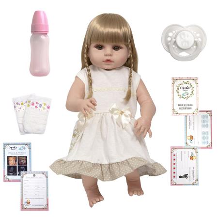 Bebe Reborn Realista Menina Loira Princesa Enxoval Completo - Chic