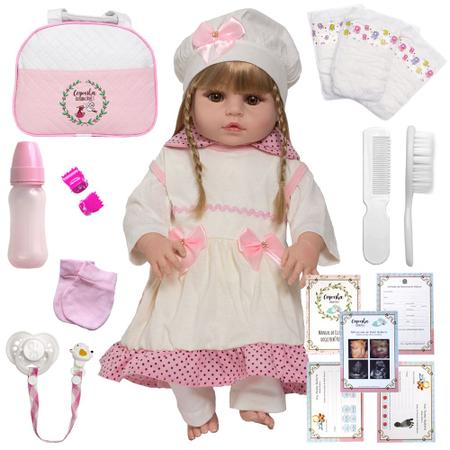 Reborn Boneca Realista Menina Kit Abigail Loira em Promoção na