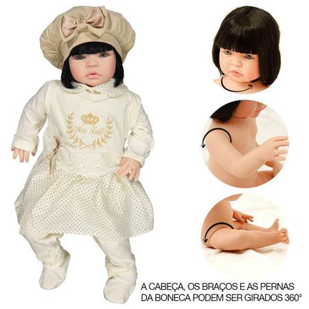 Imagem de Bebê Reborn Luxo Morena Isabela Caqui Cegonha Dolls + Itens