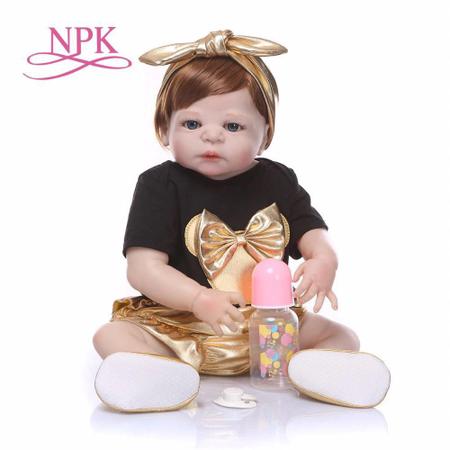 Boneca Bebe Reborn Menina 100% Silicone 55 Cm - 12x S/ Juros