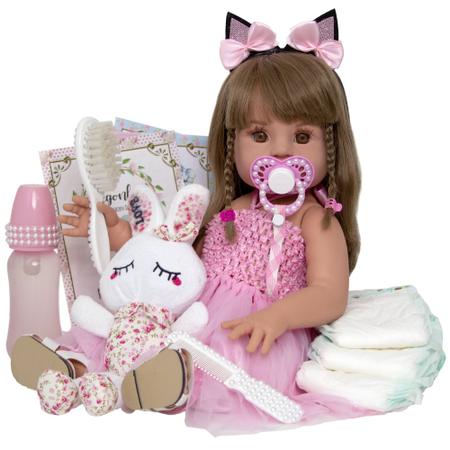 Boneca Reborn Barata Menina Linda Enxoval Completo Com Bolsa - Cegonha  Reborn Dolls - Boneca Reborn - Magazine Luiza