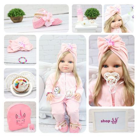 Boneca Bebê Reborn Menina Loira Realista Com Acessórios - ShopJJ -  Brinquedos, Bebe Reborn e Utilidades