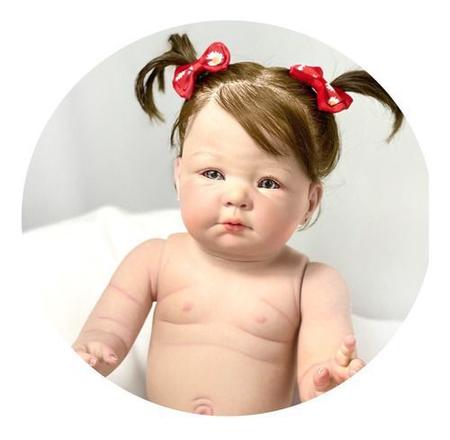 Boneca Bebê Reborn Menina Realista Olhos Azuis Lindíssima