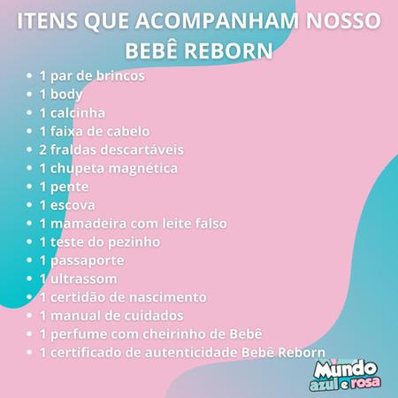 Bebê Reborn Menina Enxoval Completo - Pronta Entrega - Mundo Azul