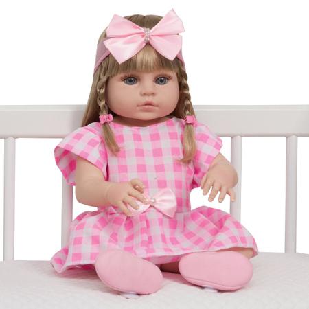 Boneca Gravida E Bebê Filhinha Loira Vestido Rosa : :  Brinquedos e Jogos