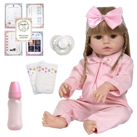 Bebê Reborn Original Linda Menina 100% Silicone Castanha