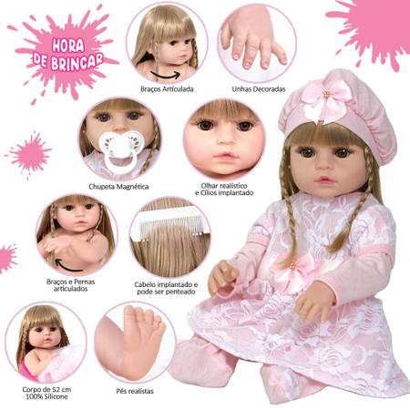 Boneca Bebe Reborn Realista Morena Boneca Kawaii + 23 Itens - Cegonha  Reborn Dolls - Bonecas - Magazine Luiza