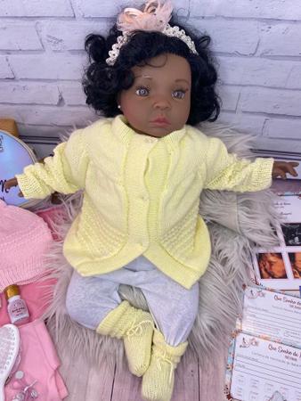 Imagem de Bebe Reborn menina Negra Enxoxal premium + 20 Acessorios Exatamente Igual a Foto AM