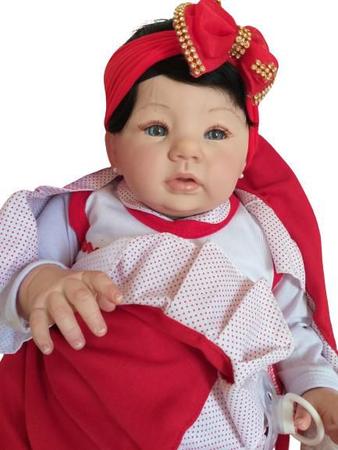 Boneca Bebê Reborn Princesa Morena Roupa Rosa 53cm - ShopJJ - Brinquedos, Bebe  Reborn e Utilidades