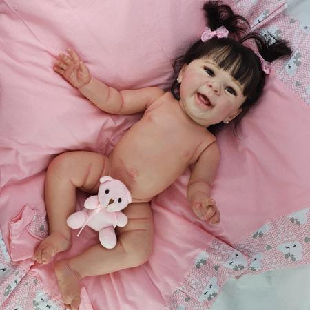 Boneca Bebê Reborn Real Brinquedo Menina Surpresa Rosa - Chic