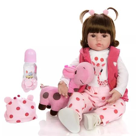 Bebe Reborn Corpo Silicone Menina Boneca Reborn Realist 47cm