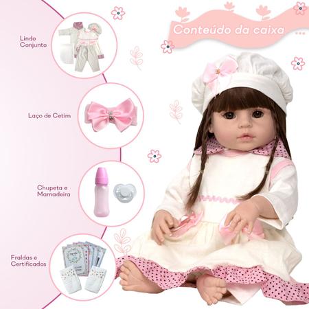 Bebe Menina Reborn Realista Princesa 100% Silicone + Itens