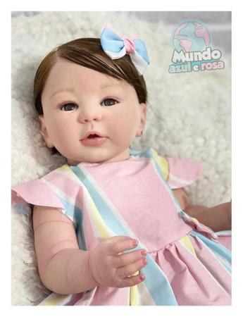 BEBÊ REBORN MENINA BIA MEGA REALISTA COM COVINHA CABELO FIO A FIO -  Maternidade Mundo Baby Reborn