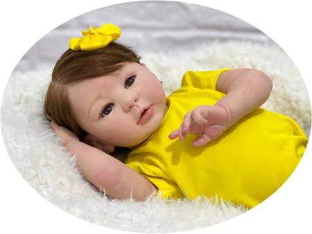 Bebê Reborn Menina Realista Silicone, Banho Fio A Fio Baby - Mundo