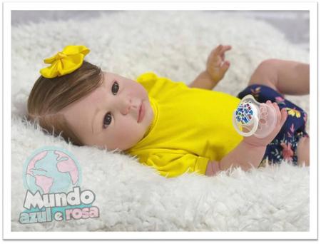 Bebê Reborn Menina Realista Silicone, Banho Fio A Fio Baby - Mundo Azul e  Rosa - Bonecas - Magazine Luiza