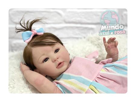 Bebê Reborn Menina Realista Silicone, Banho Fio A Fio Baby - Mundo Azul e  Rosa - Bonecas - Magazine Luiza