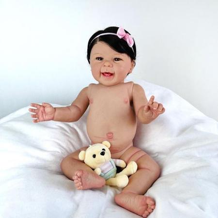 Bebê Reborn de Silicone - Boneca Bebê Reborn Menina Realista