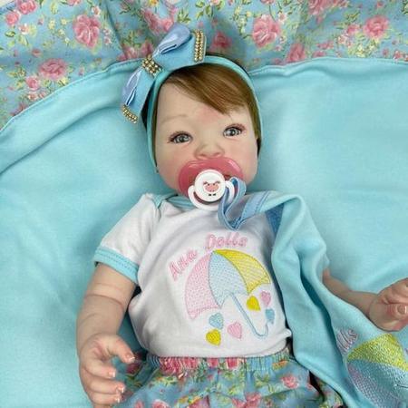 Bebê Reborn Realista Fio A Fio 100% Silicone Banho Manuzinha