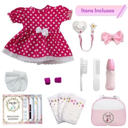 Boneca Reborn Roupa Rosa Menina Silicone + Enxoval Completa - Cegonha Reborn  Dolls - Boneca Reborn - Magazine Luiza