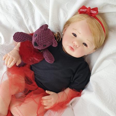 Bebê Reborn Menina Realista Boneca Com Enxoval - Mundo Azul e Rosa
