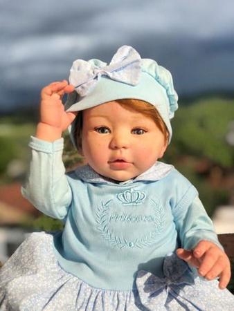 Boneca Bebê Reborn Menina Realista Olhos Azuis Lindíssima