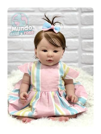 Bebe Reborn Silicone Banho Menina Mundo Brinquedos Real Boneca BK Morena  Silicone Princesa