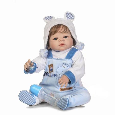 Bebe Reborn Menino 100% Silicone 55 Cm - ENVIO IMEDIATO