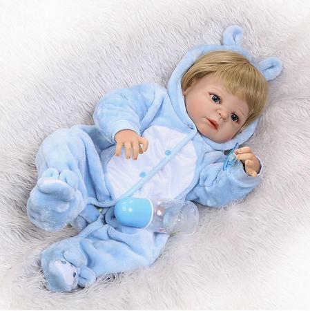 Bebe Reborn Menino 100% Silicone 57 Cm - NPK Doll em Promoção é no