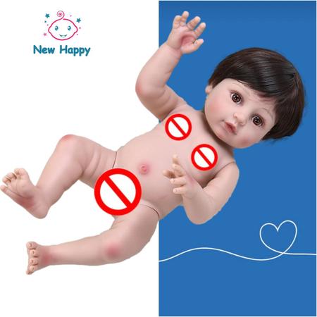 Bebê Reborn Menino Silicone Pode Dar Banho New Happy
