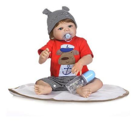 Bebê Reborn Menino 100% Silicone + Mamadeira Urso - Milk Brinquedos -  Boneca Reborn - Magazine Luiza