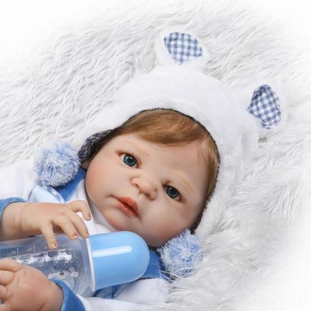 Bebê Reborn Menino Arthur Corpo Inteiro Silicone Pode Dar Banho :  : Brinquedos e Jogos