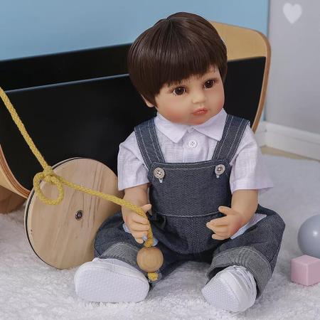 Boneca Bebe Reborn Realista Silicone Menino Caio 48cm - Malki toys