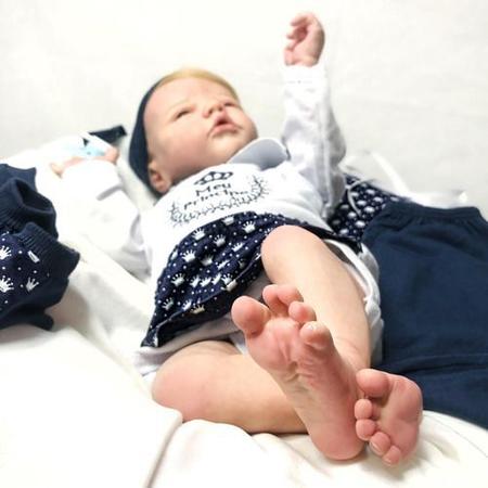 Bebe Reborn Menino Corpo Silicone Loiro + Bolsa Maternidade na