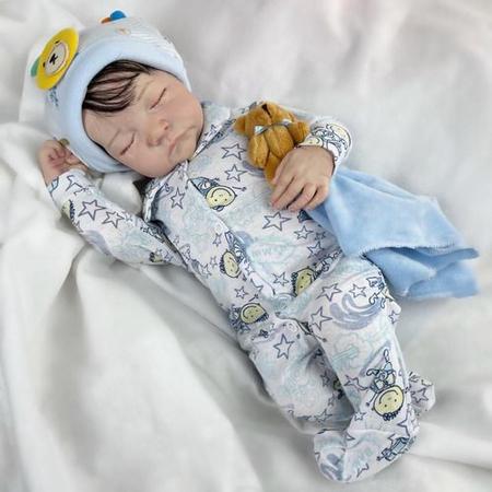 Bebê reborn menino dormindo promoção de lançamento