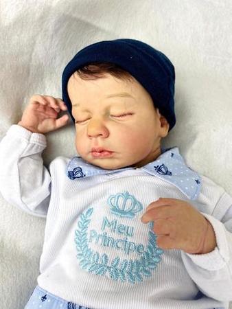 Bebê Reborn Menino Dormindo Silicone Toma Banho Realista