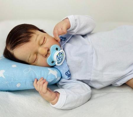 Bebê Reborn Menino Dormindo Silicone Toma Banho Realista