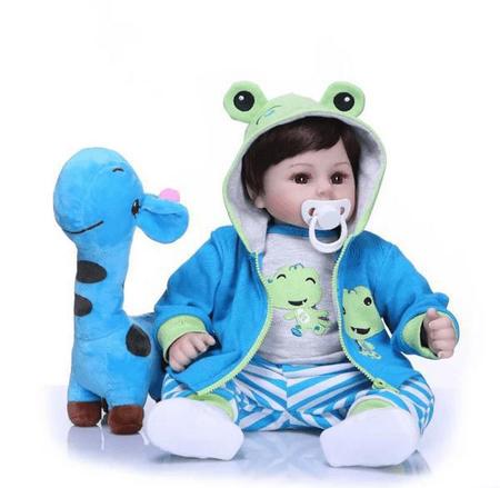 Bebê Reborn Menino De Silicone Com Girafinha