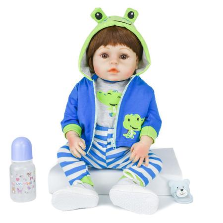 Boneco Bebê Reborn Realista Menino Guilherme Jacaré UniDoll :  : Brinquedos e Jogos