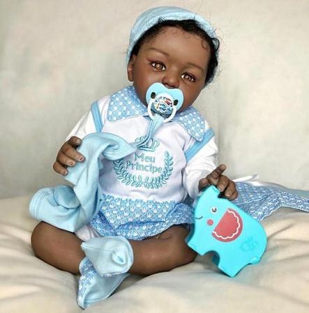Boneca Bebê Reborn Negra Com Acessórios Membros de Silicone, Magalu  Empresas