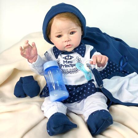 Bebe Reborn Menino Corpo de Pano Com Enxoval Príncipe - Mundo Azul e Rosa -  Bonecas - Magazine Luiza