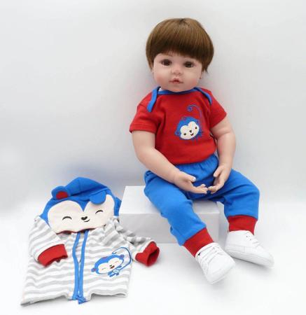 Bebe Reborn Menino 100% Silicone 47 Cm - Lucas - Full