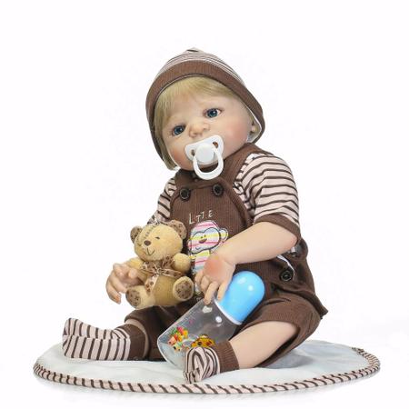 Bebe Reborn Menino Loiro 55cm Silicone Joaozinho - KEIUMI - Bonecas -  Magazine Luiza