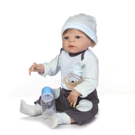 Bebê Reborn Menino Realista 100% Silicone 57cm - Edu - Ri Happy